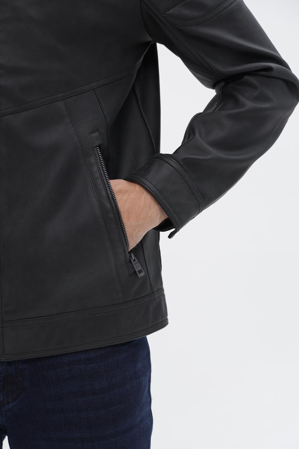 Куртка Tom Tailor кожаная чёрная