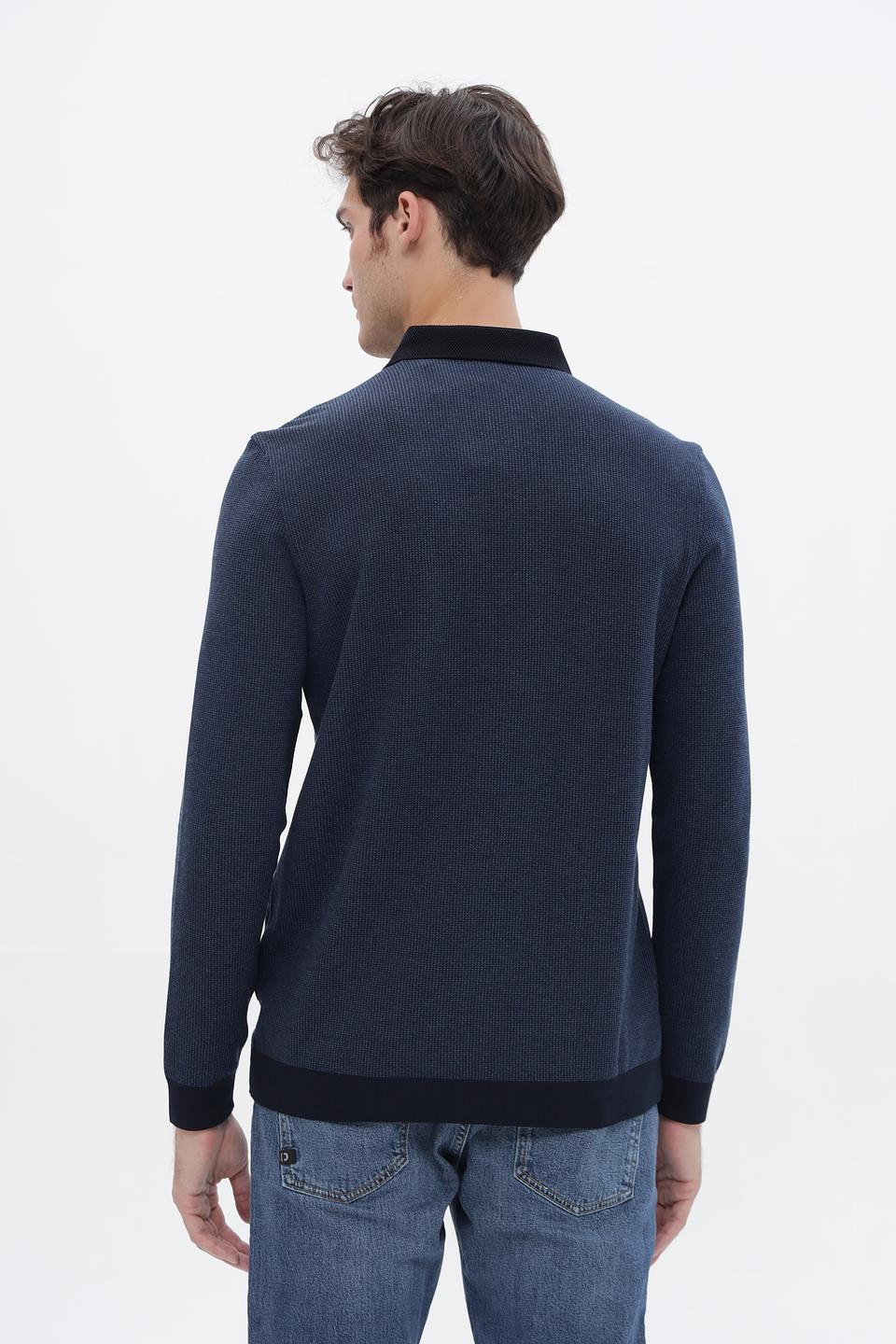 Джемпер Bugatti с воротником-поло тёмно-синий