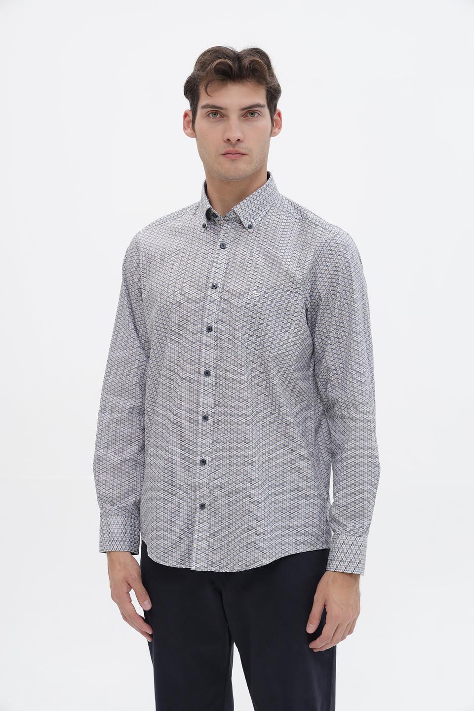 Рубашка Casa Moda с принтом серая