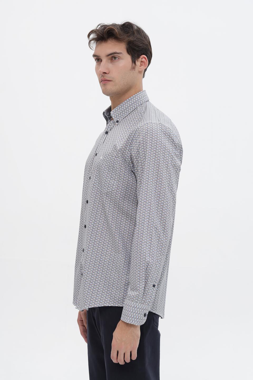 Рубашка Casa Moda с принтом серая