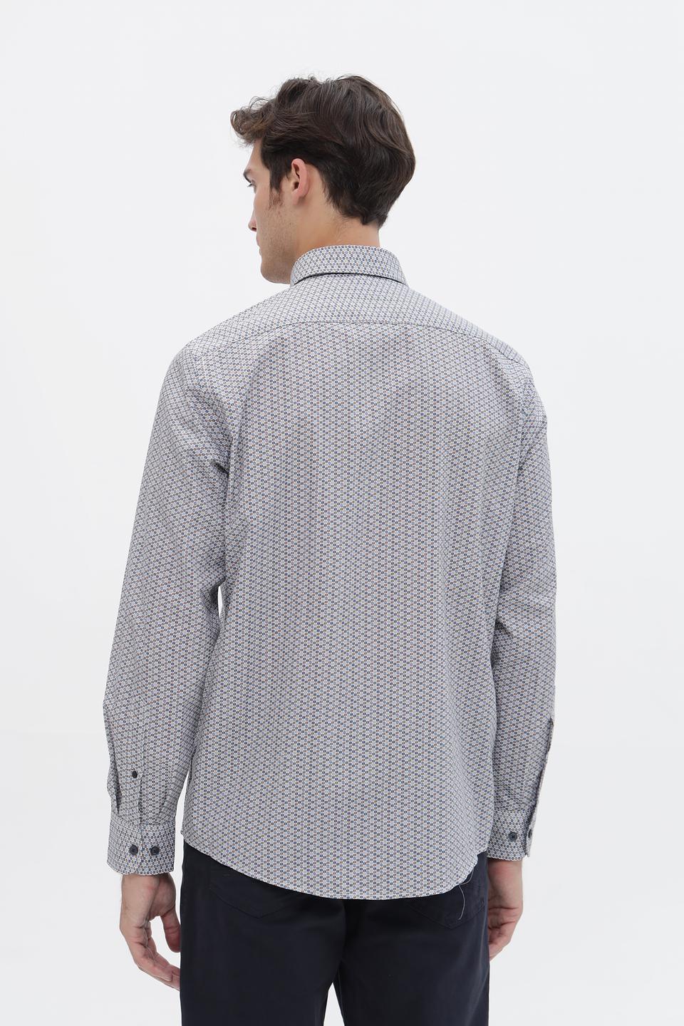 Рубашка Casa Moda с принтом серая
