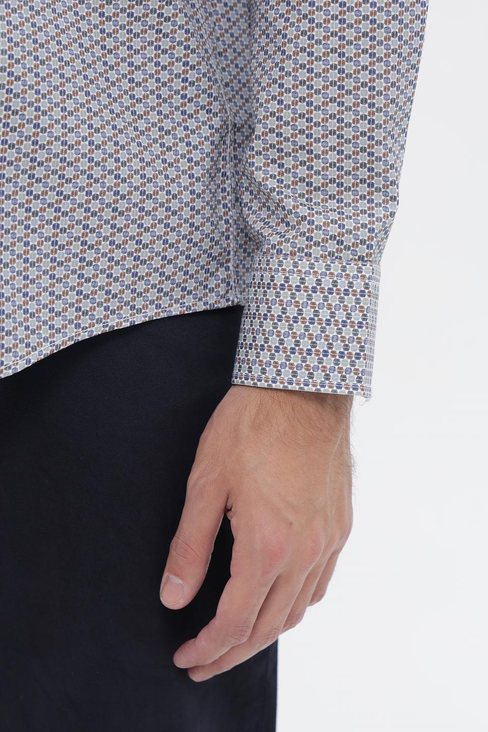 Рубашка Casa Moda с принтом серая