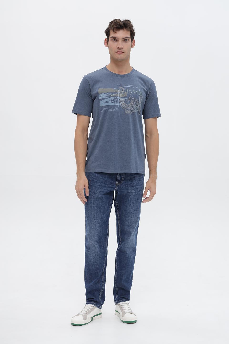 Футболка Casa Moda с принтом серая