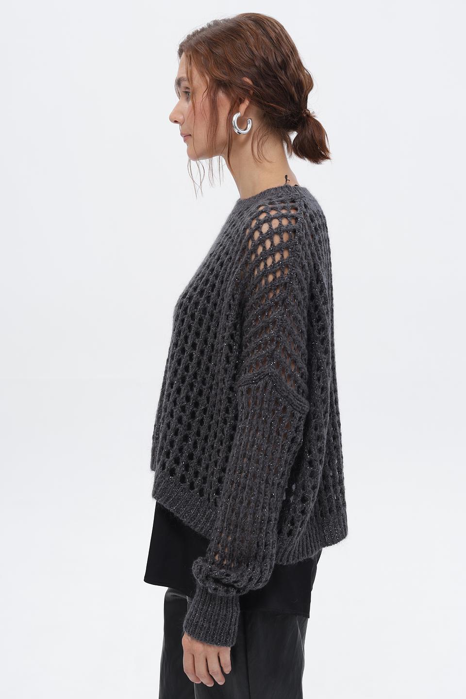 Пуловер Croche с ажурной вязкой