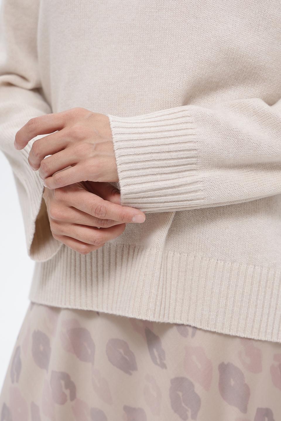 Пуловер Luisa Cerano бежевый с горлом