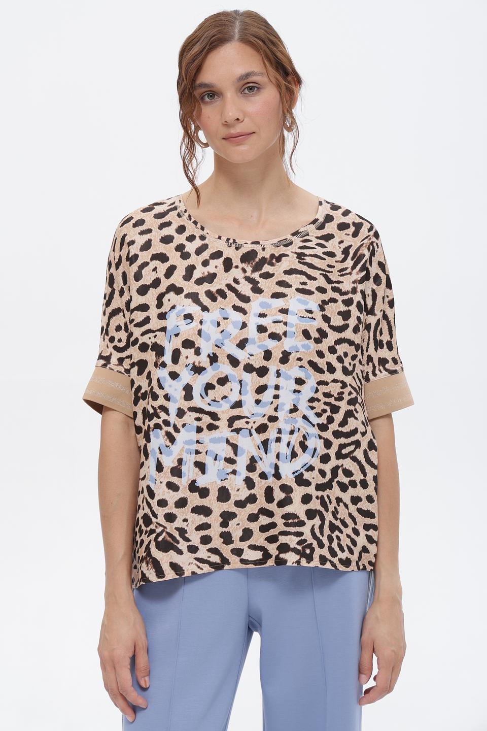 Футболка Lecomte с принтом леопард