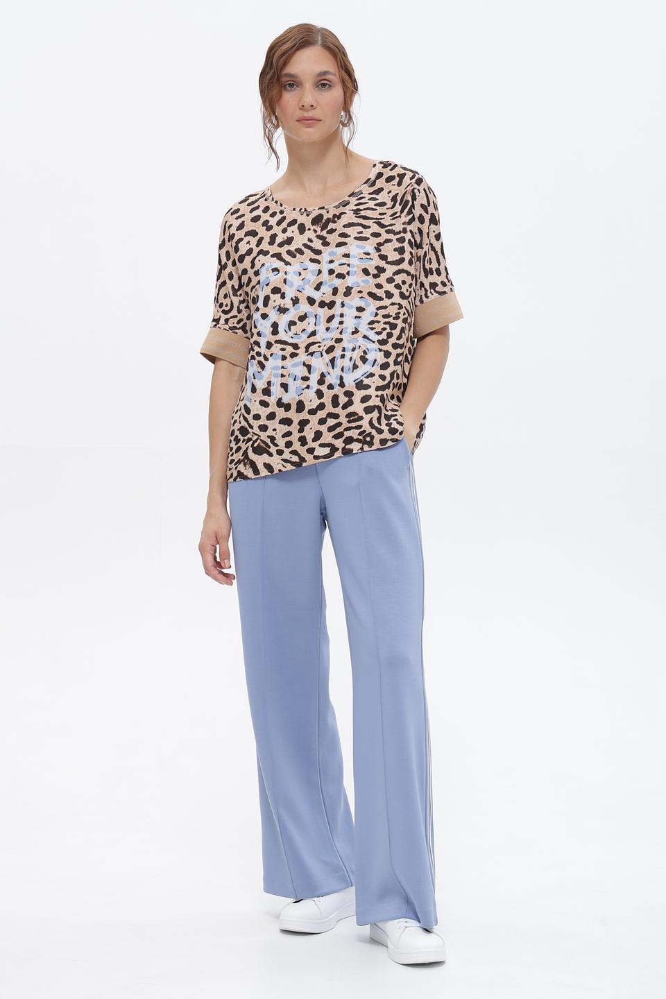 Футболка Lecomte с принтом леопард