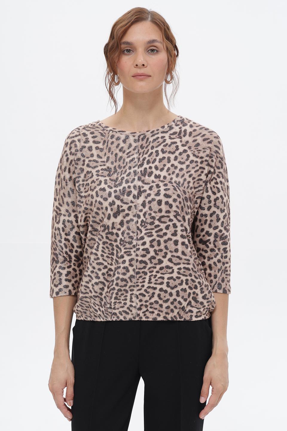 Пуловер Lecomte с леопардовым принтом