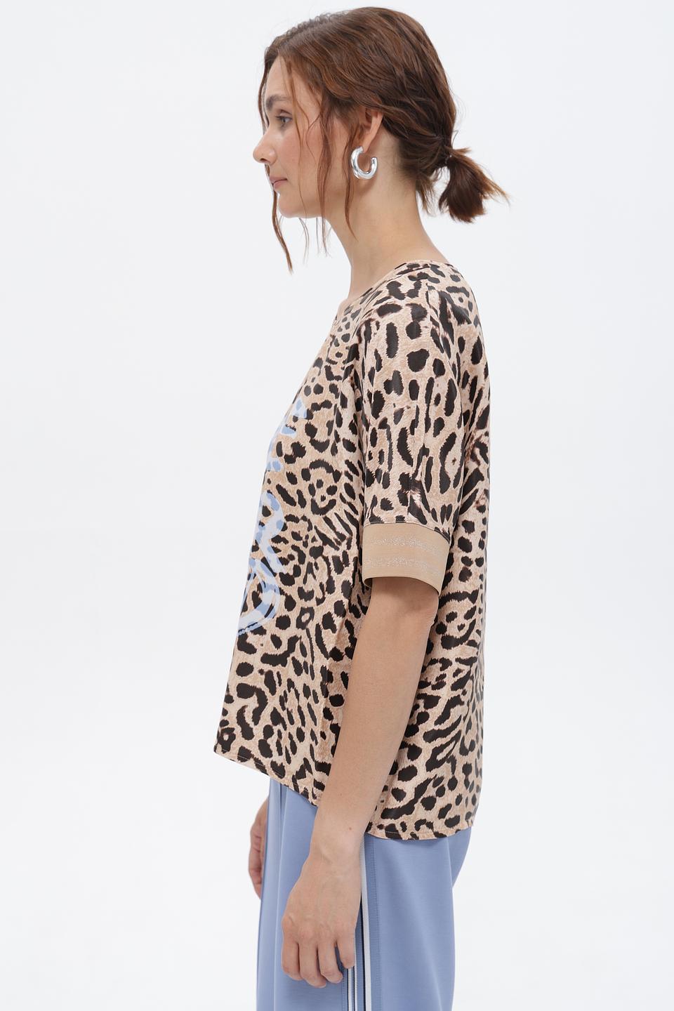 Футболка Lecomte с принтом леопард