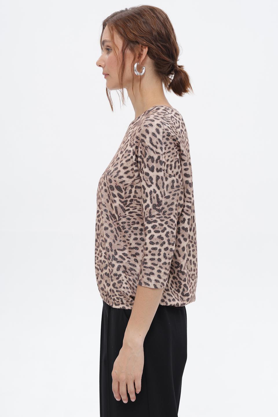 Пуловер Lecomte с леопардовым принтом