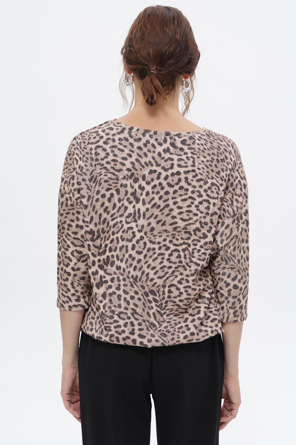 Пуловер Lecomte с леопардовым принтом