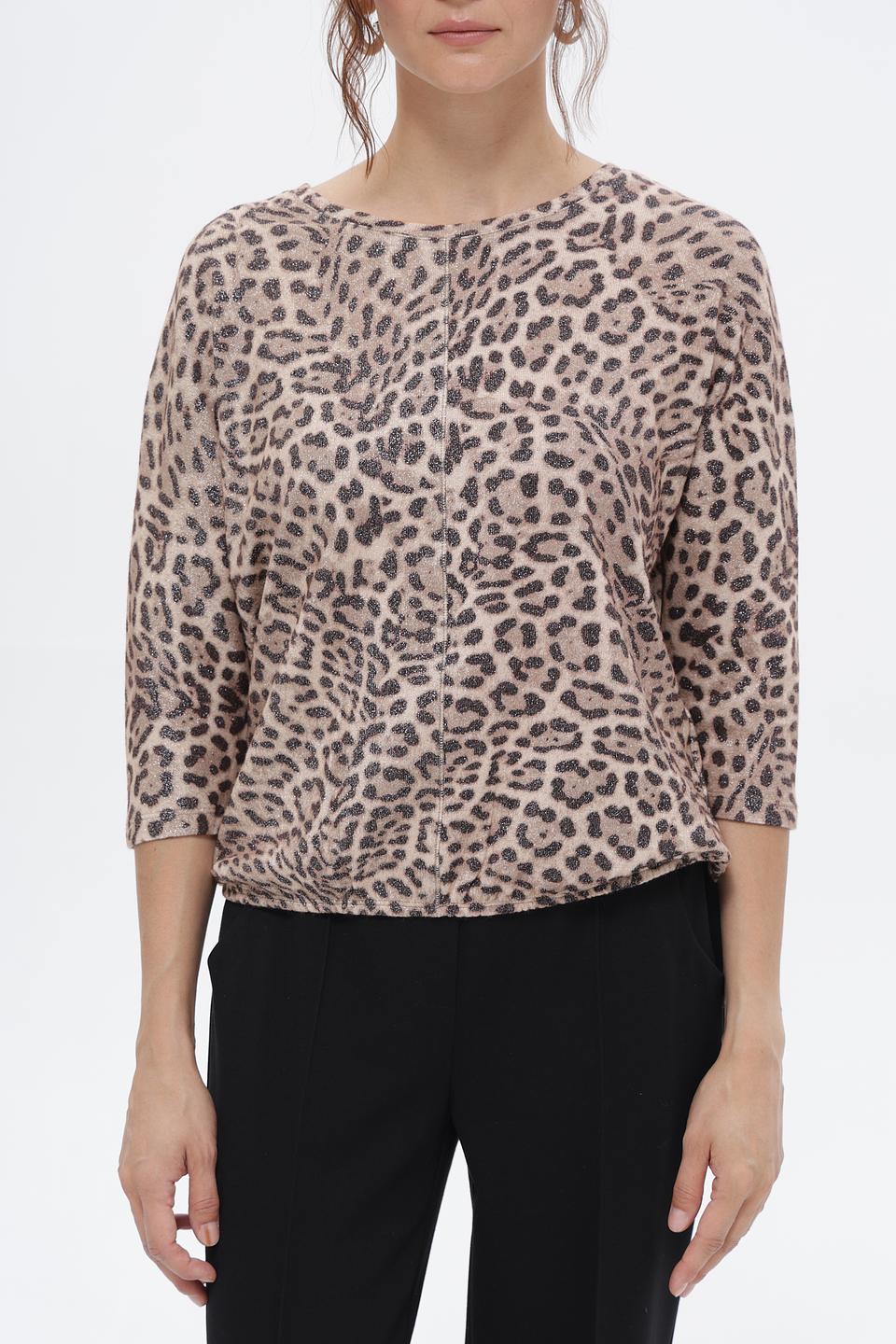 Пуловер Lecomte с леопардовым принтом