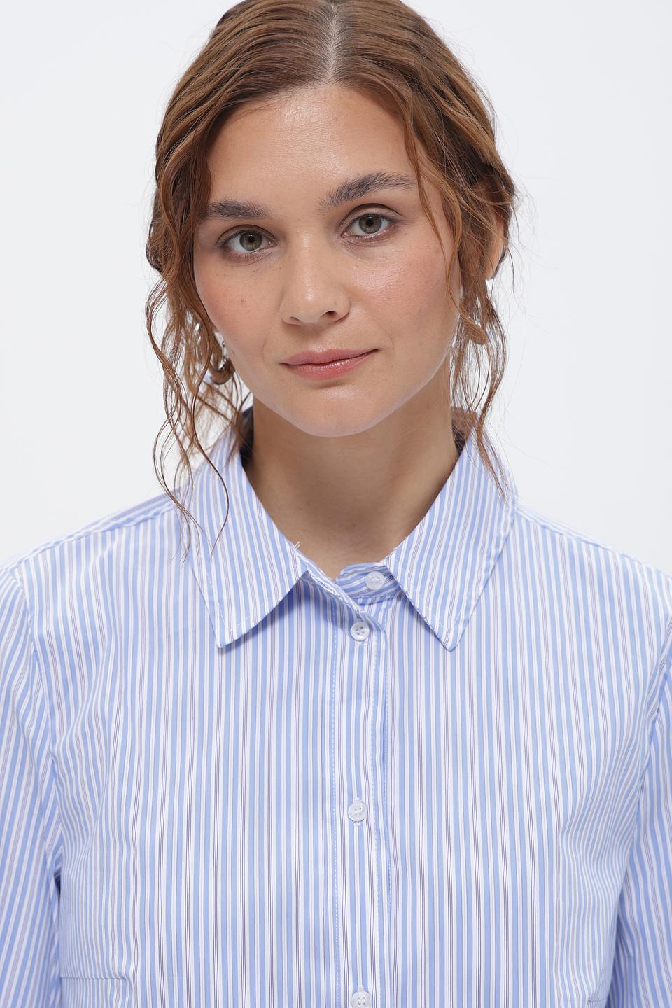 Блуза Oui в полоску с рюшами