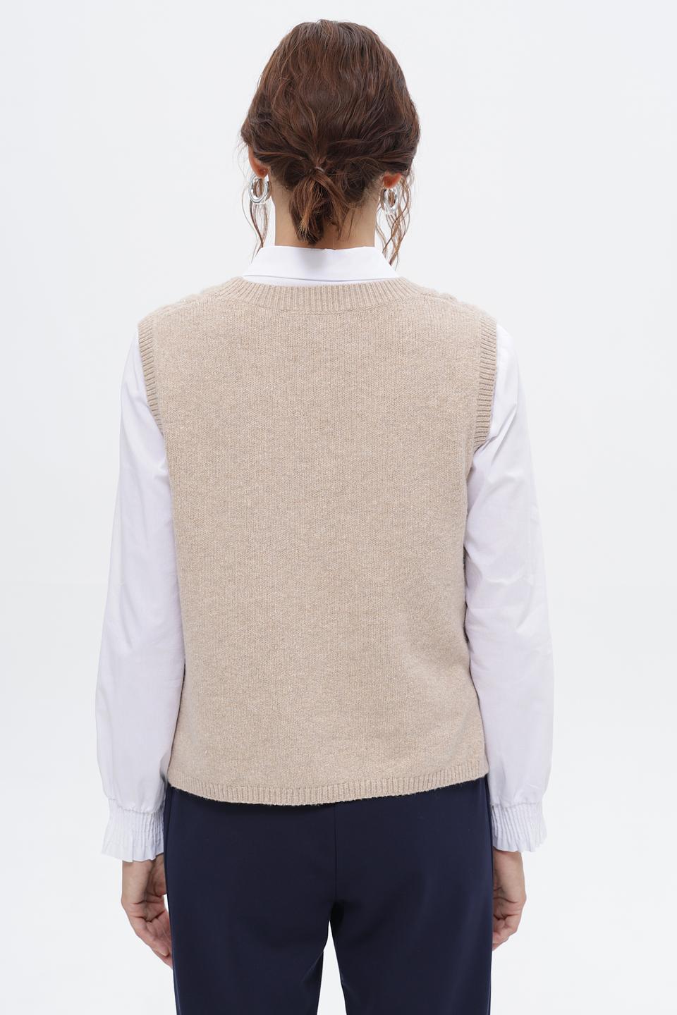 Жилет Bianca с косами бежевый