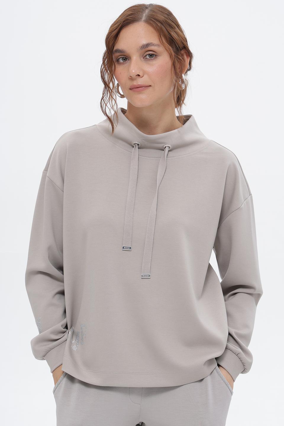 Пуловер Monari светло-серый с капюшоном