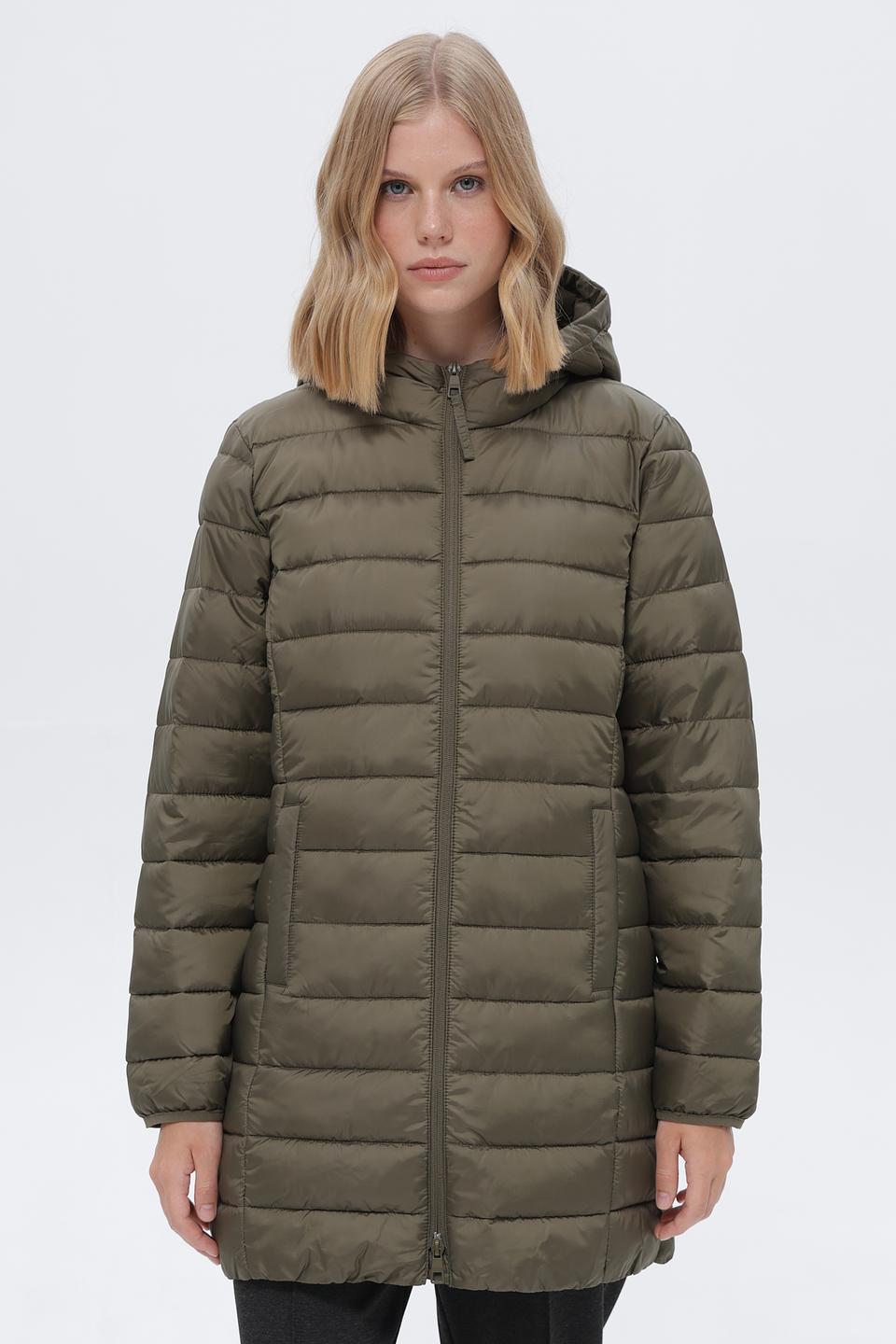 Пальто стеганое Tom Tailor оливковое