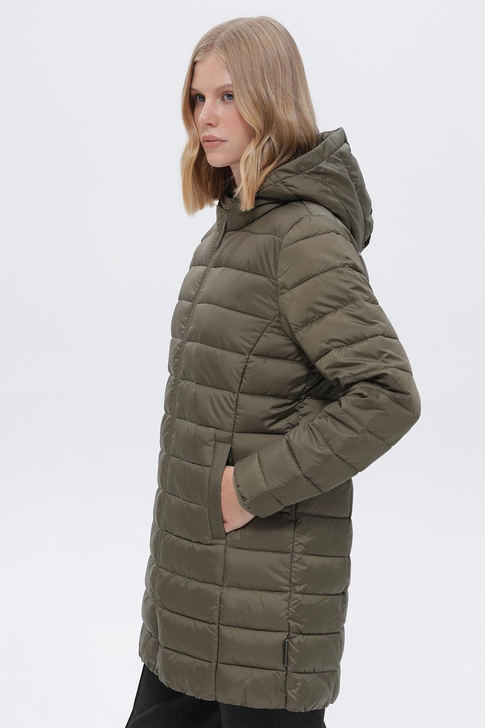 Пальто стеганое Tom Tailor оливковое