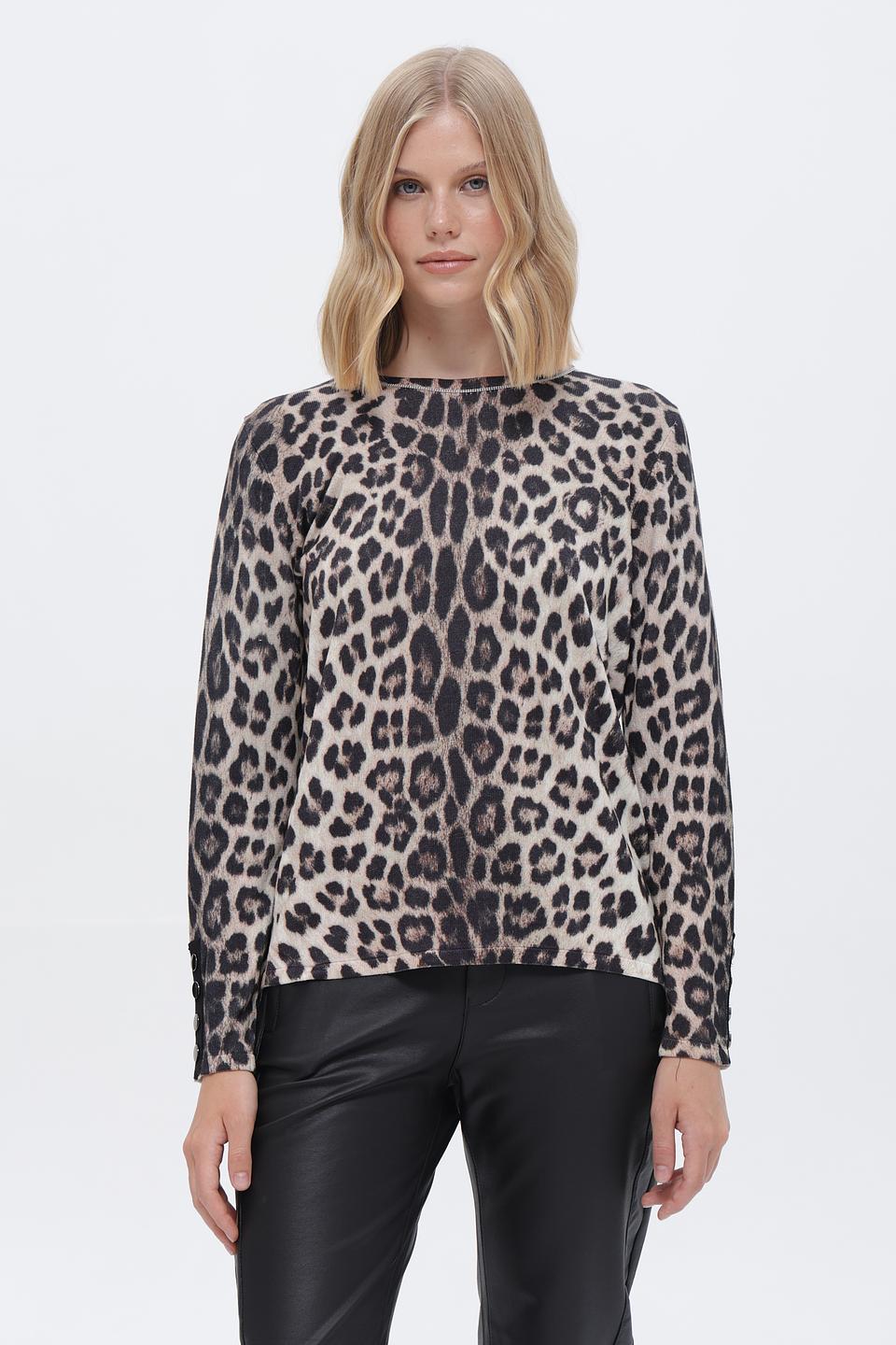 Пуловер Passioni с леопардовым принтом