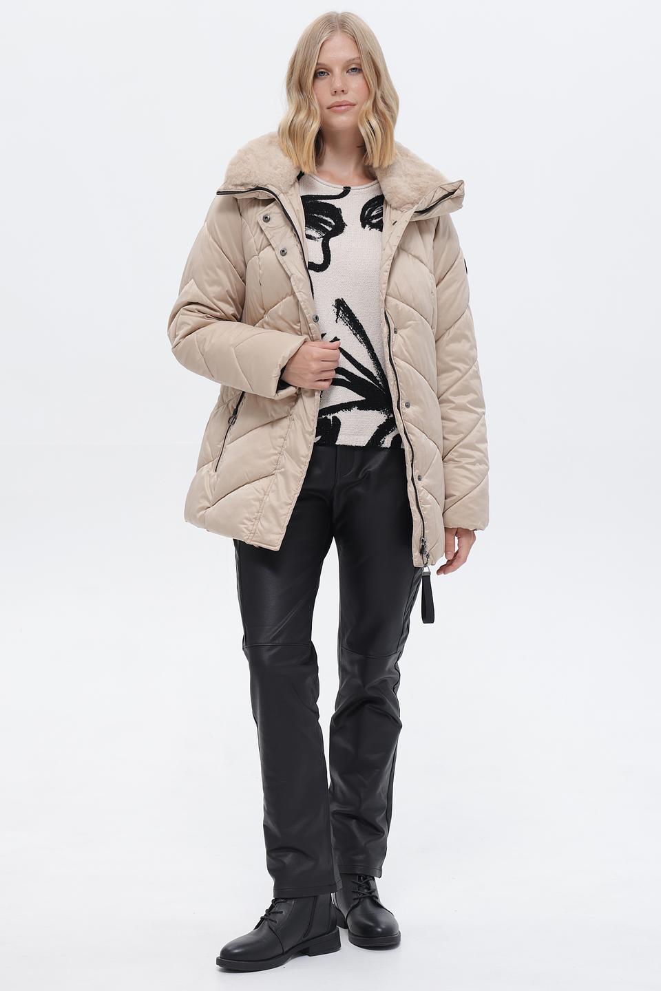 Куртка District стеганая бежевая