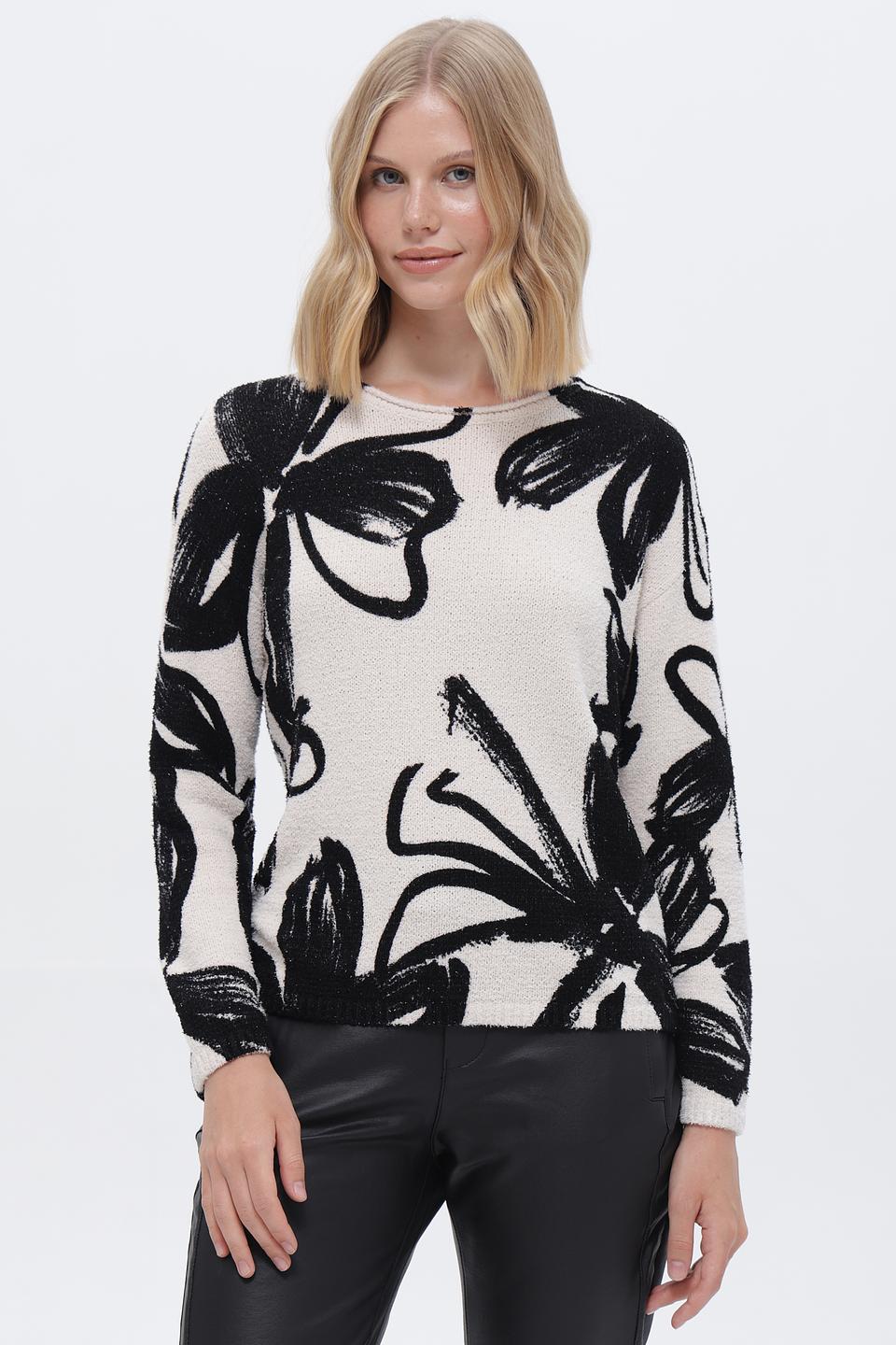 Пуловер Rabe collection с цветочным принтом