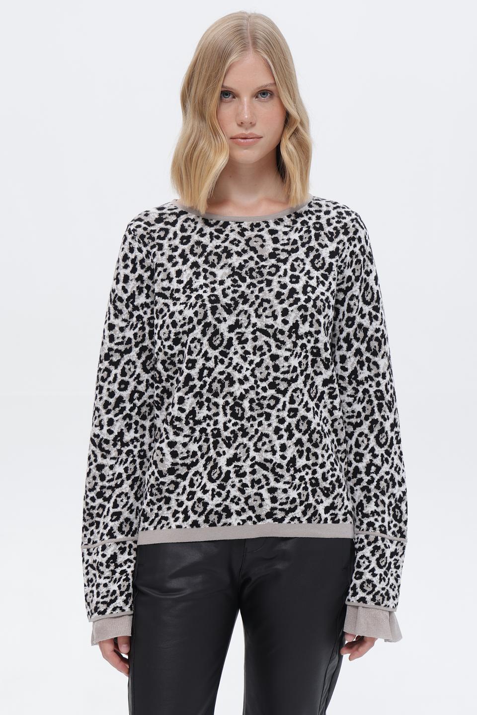 Пуловер Monari с леопардовым принтом