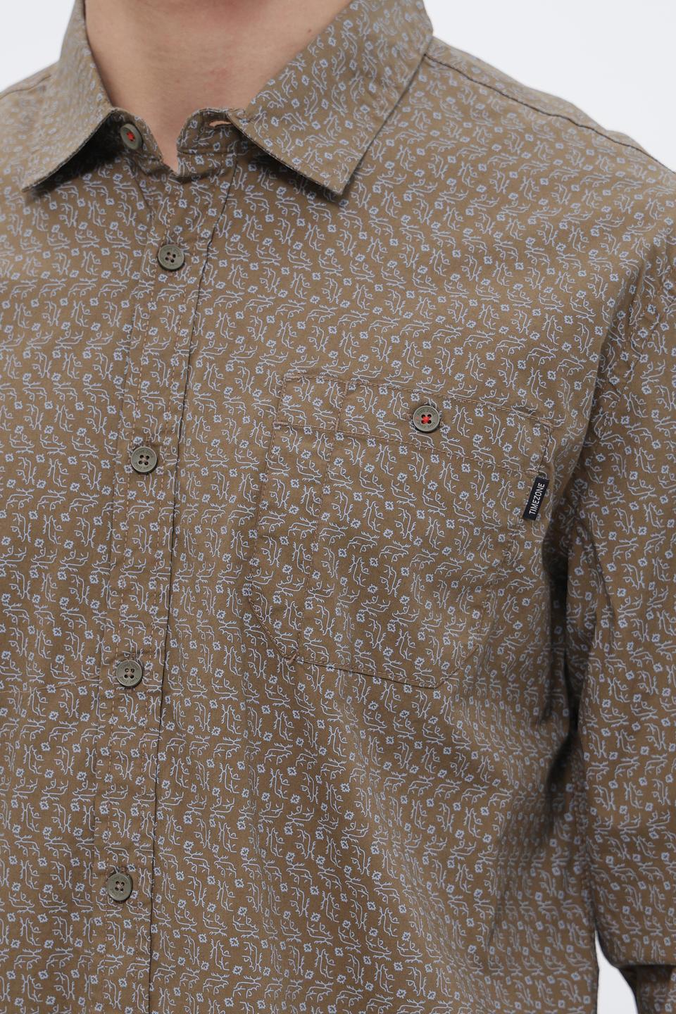 Рубашка Time Zone с принтом хаки