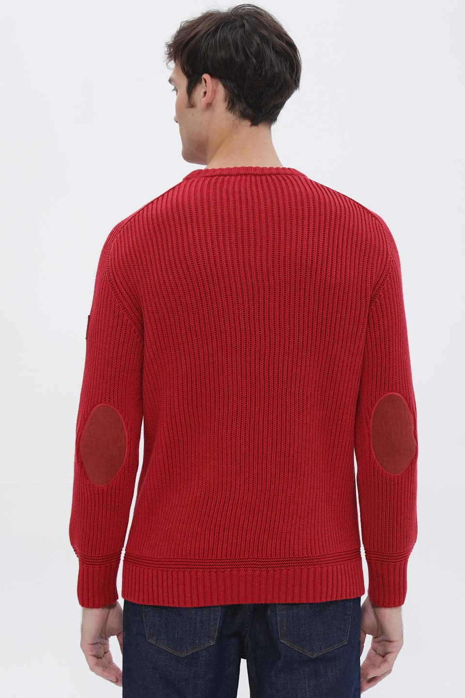 Джемпер Time Zone красный с локтями