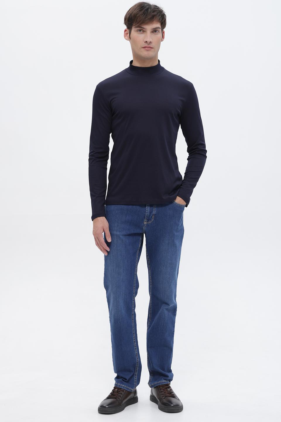 Футболка Desoto с горловиной тёмно-синяя