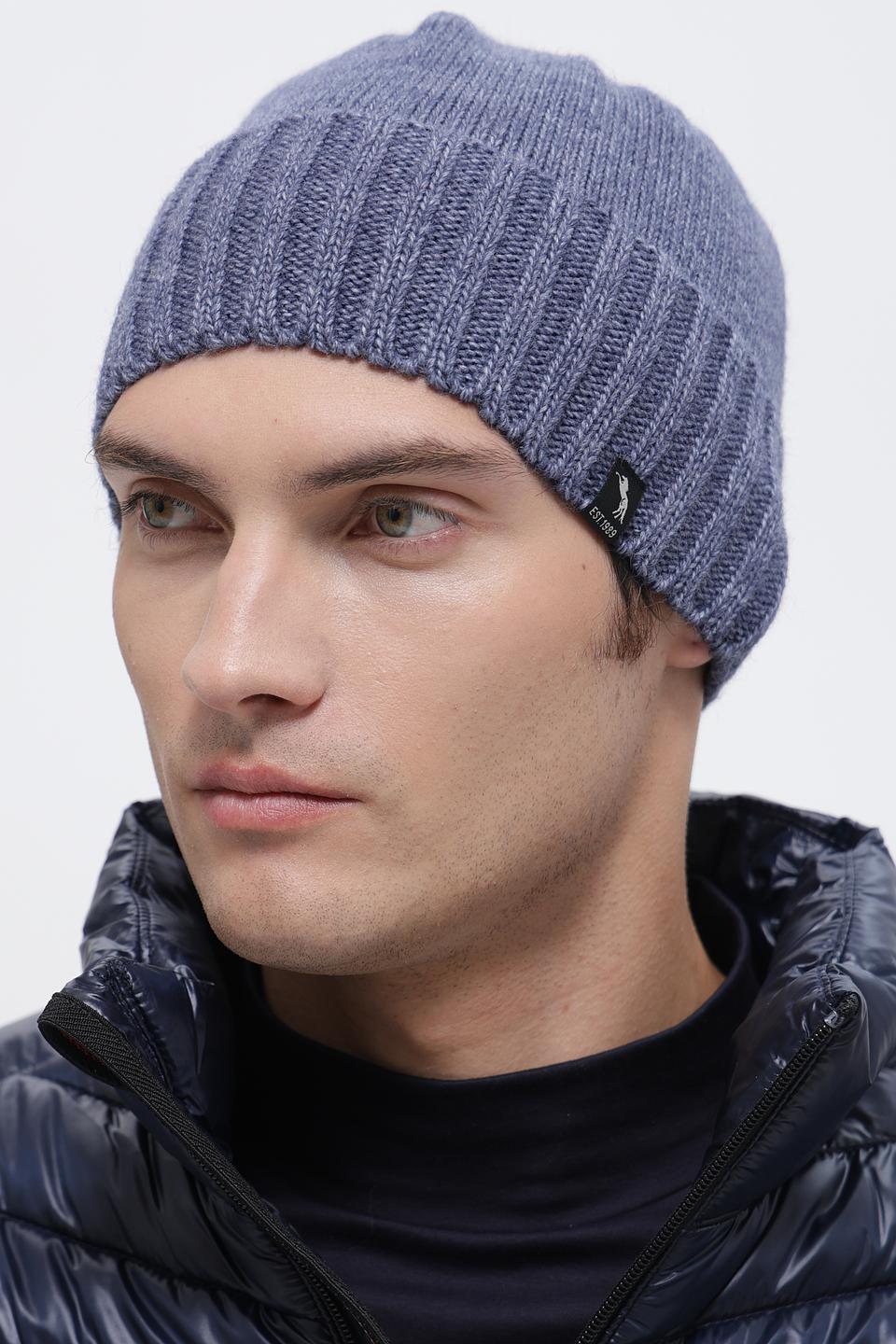 Шапка ADL man вязаная серая