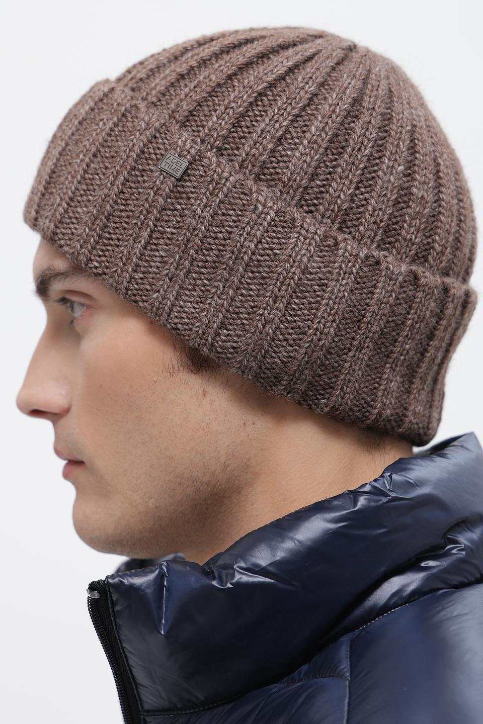 Шапка ADL man вязаная коричневая