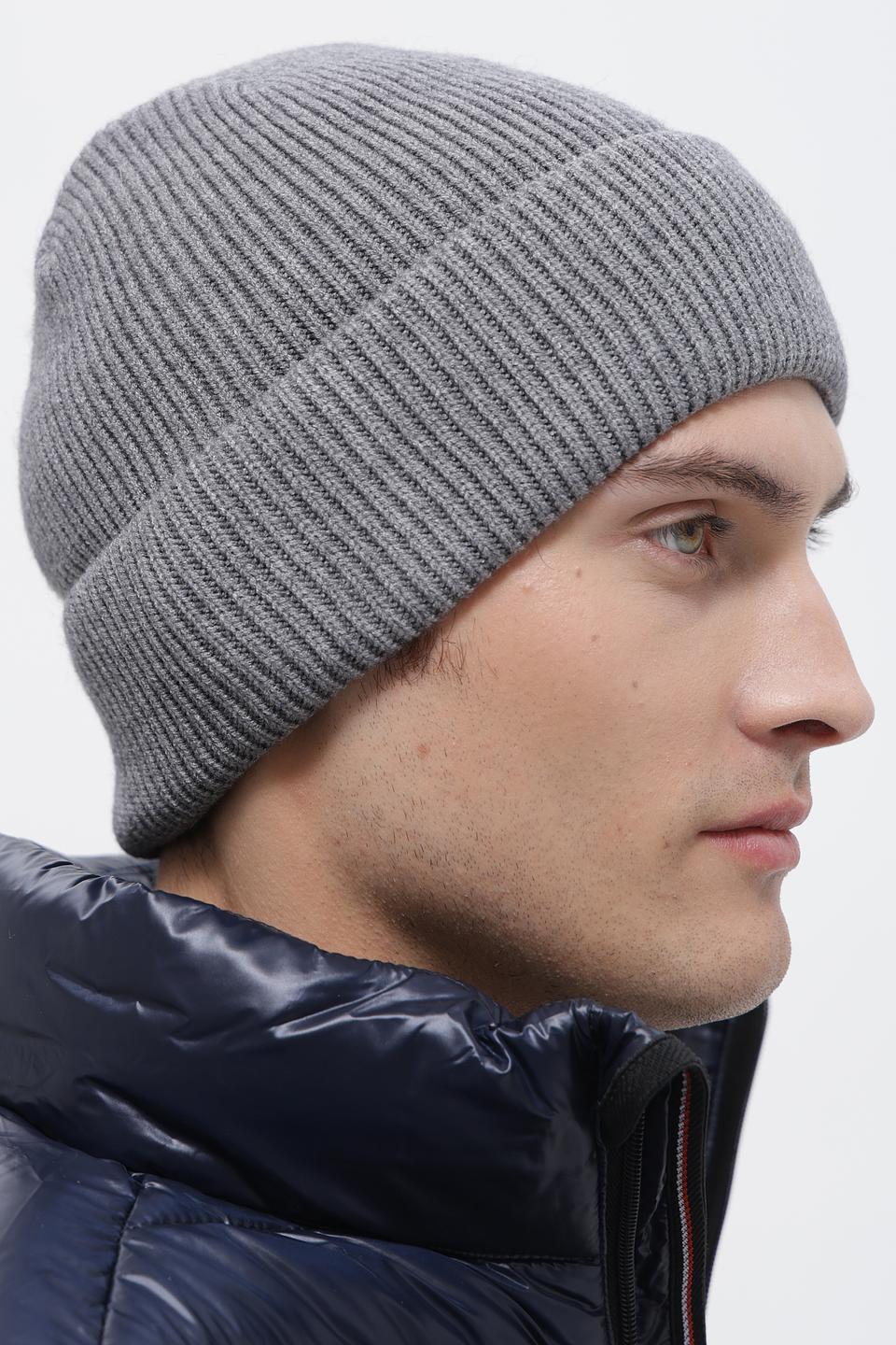 Шапка ADL man вязаная серая