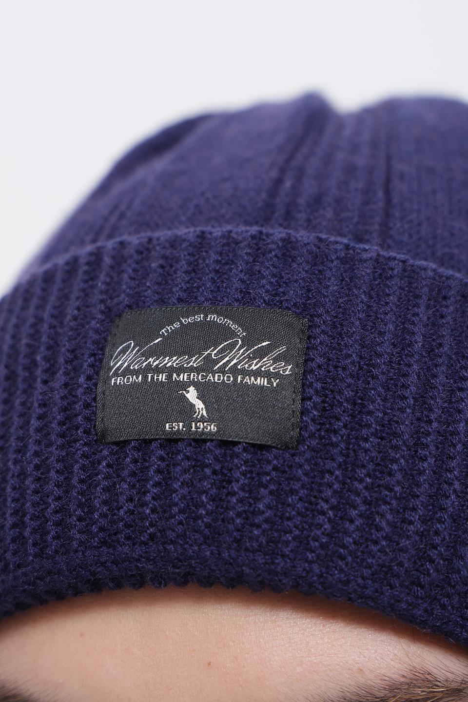 Шапка ADL man вязаная темно-синяя