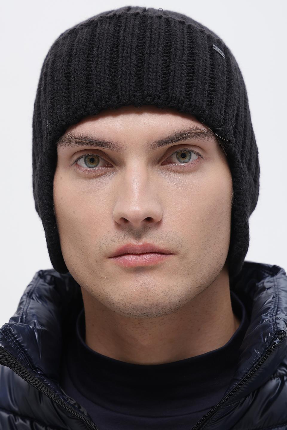 Шапка ADL man с ушами чёрная