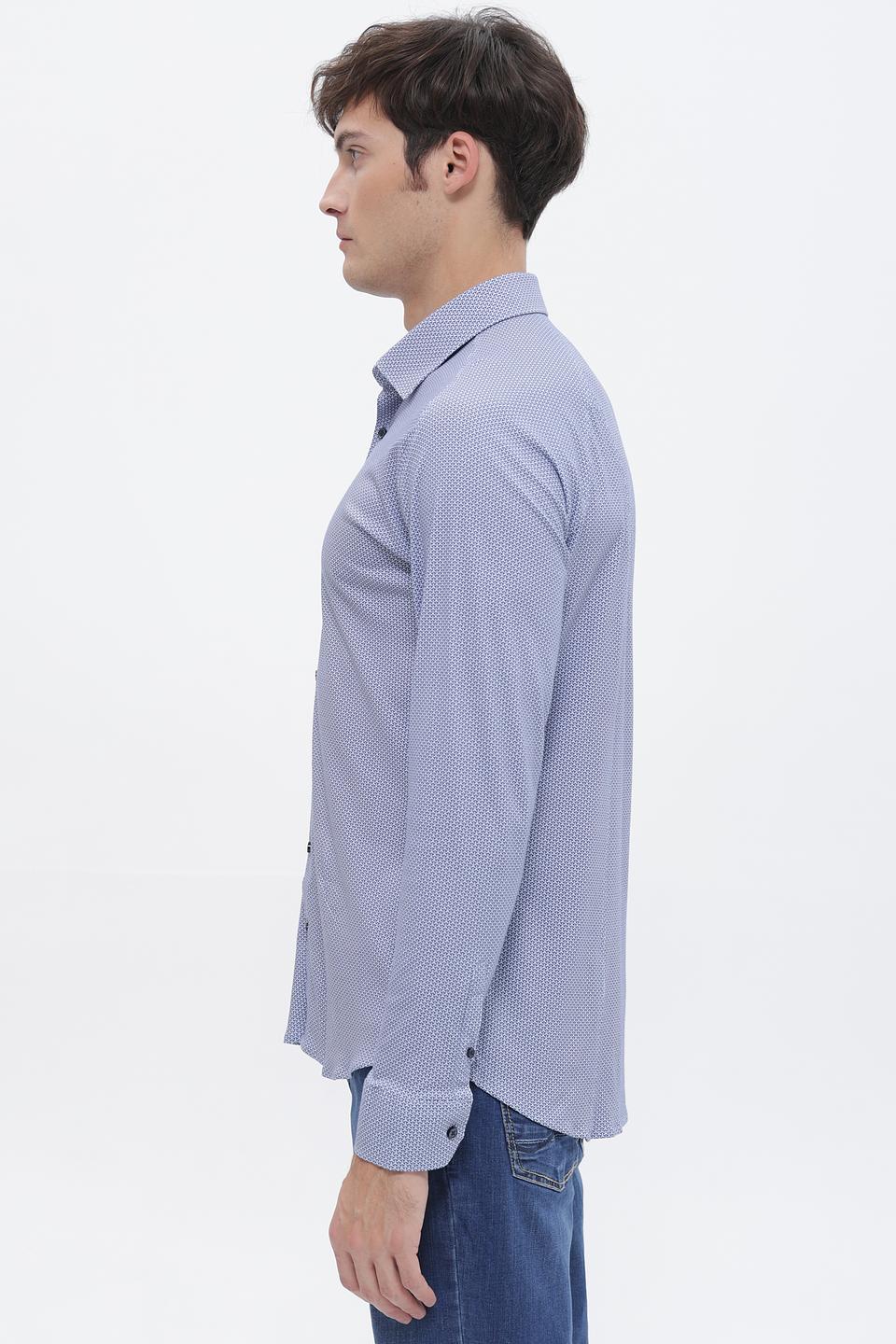 Рубашка Desoto с принтом голубая