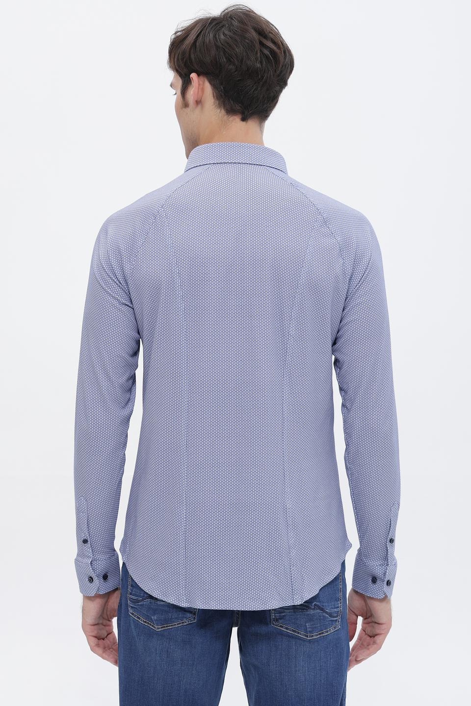 Рубашка Desoto с принтом голубая