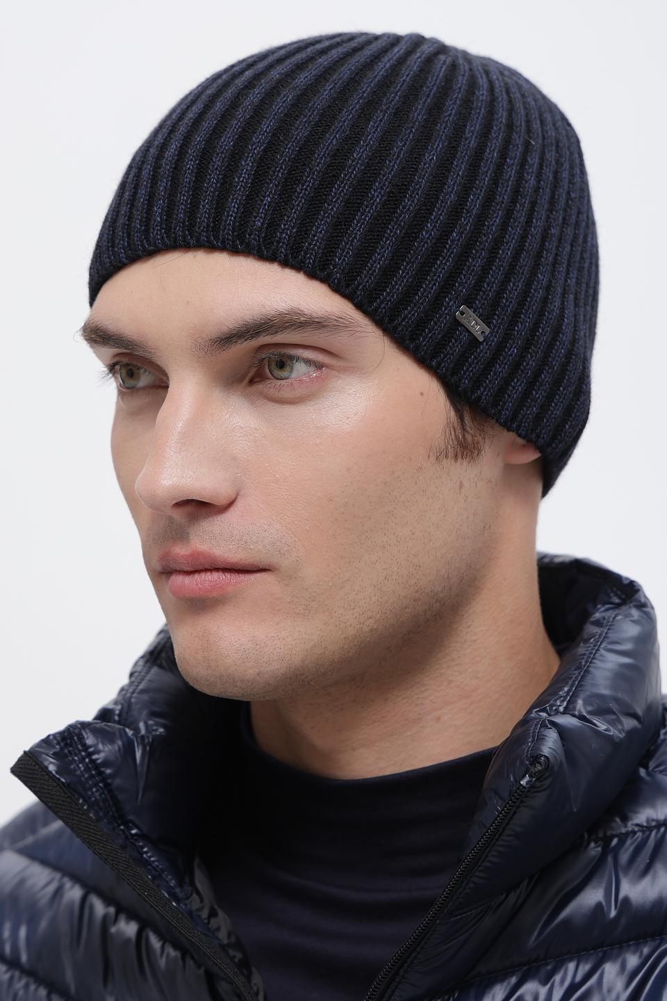 Шапка ADL man вязаная темно-синяя