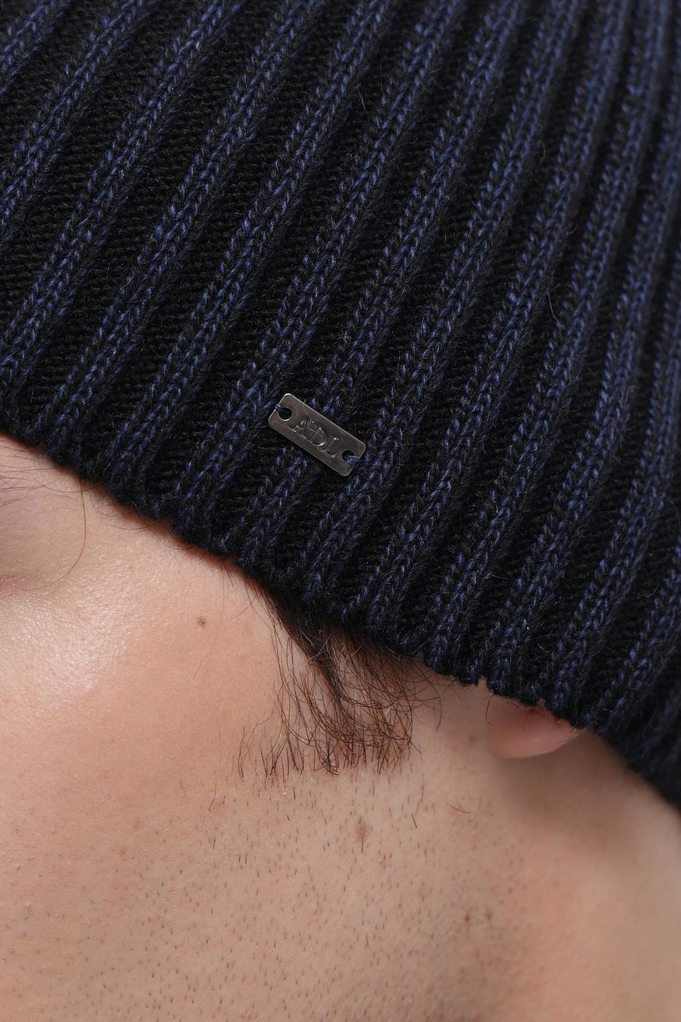 Шапка ADL man вязаная темно-синяя