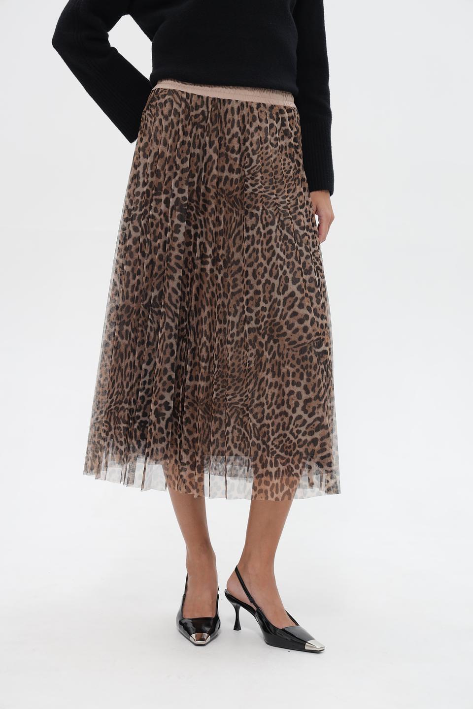 Юбка Lecomte с принтом леопард