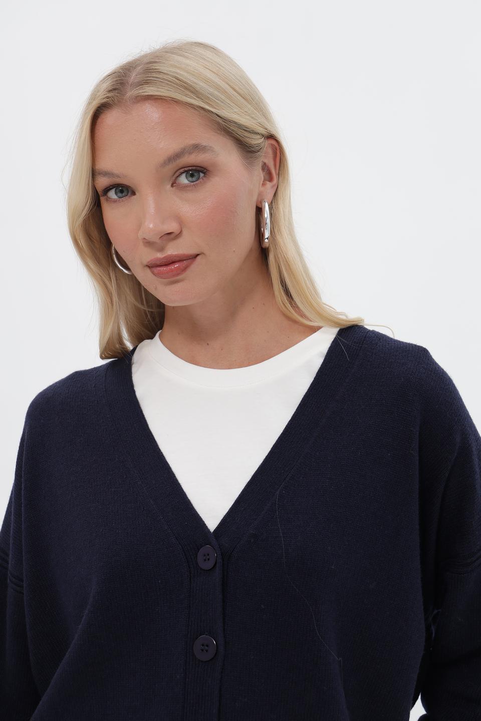 Жакет UNQ вязаный темно-синий