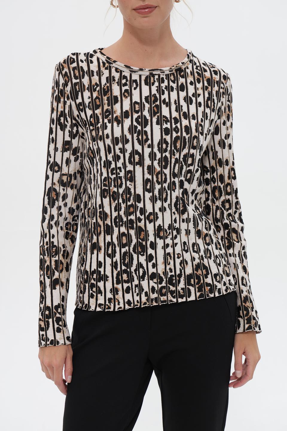 Пуловер Marc Cain с леопардовым принтом