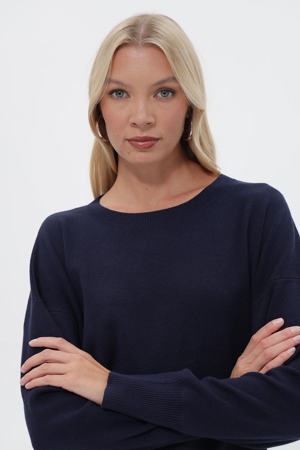 Пуловер UNQ женский тёмно-синий