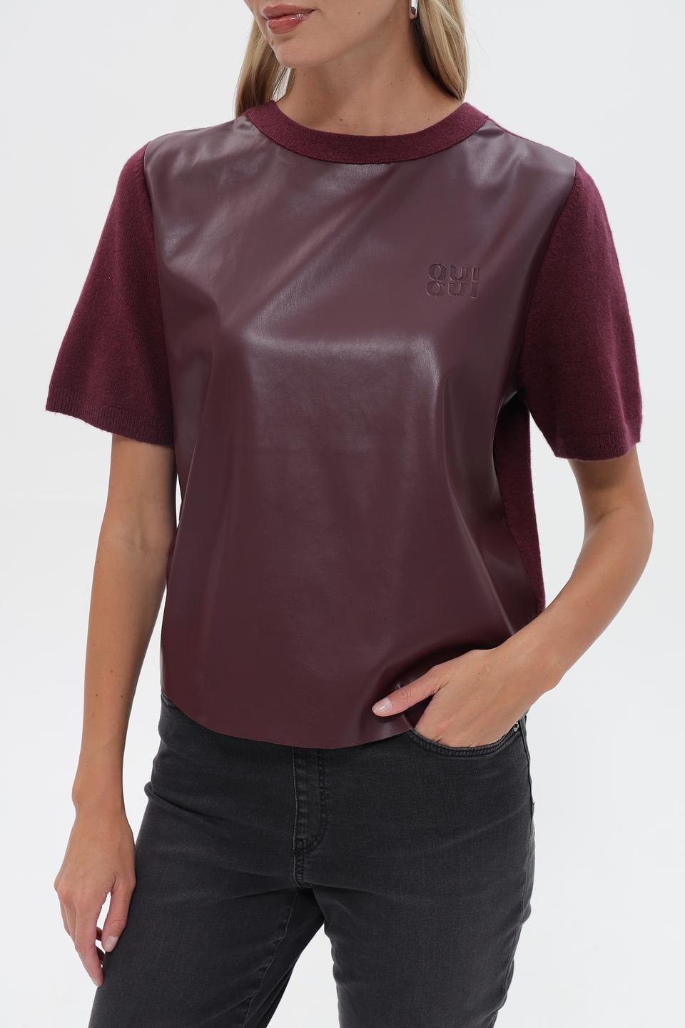 Футболка Oui с экокожей
