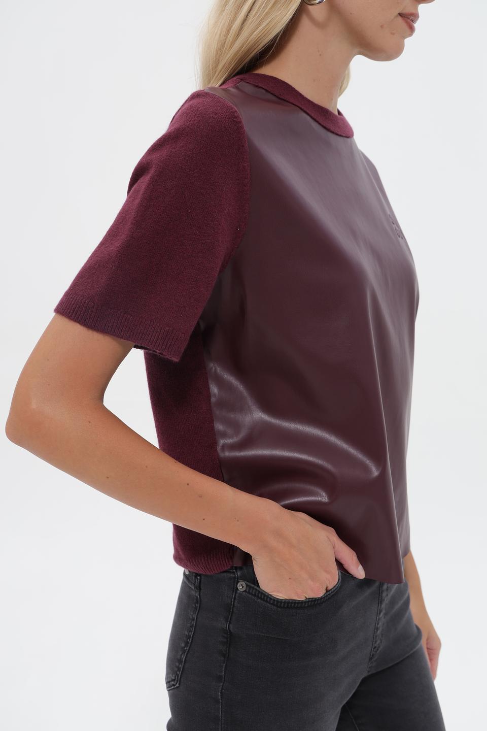 Футболка Oui с экокожей