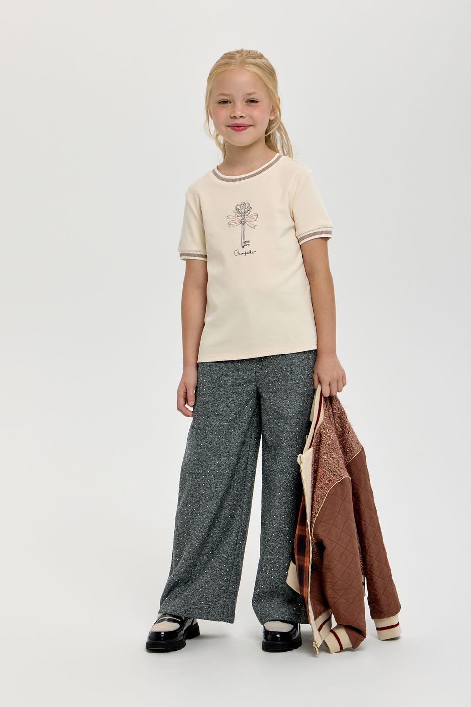Брюки Choupette дев. широкие серые