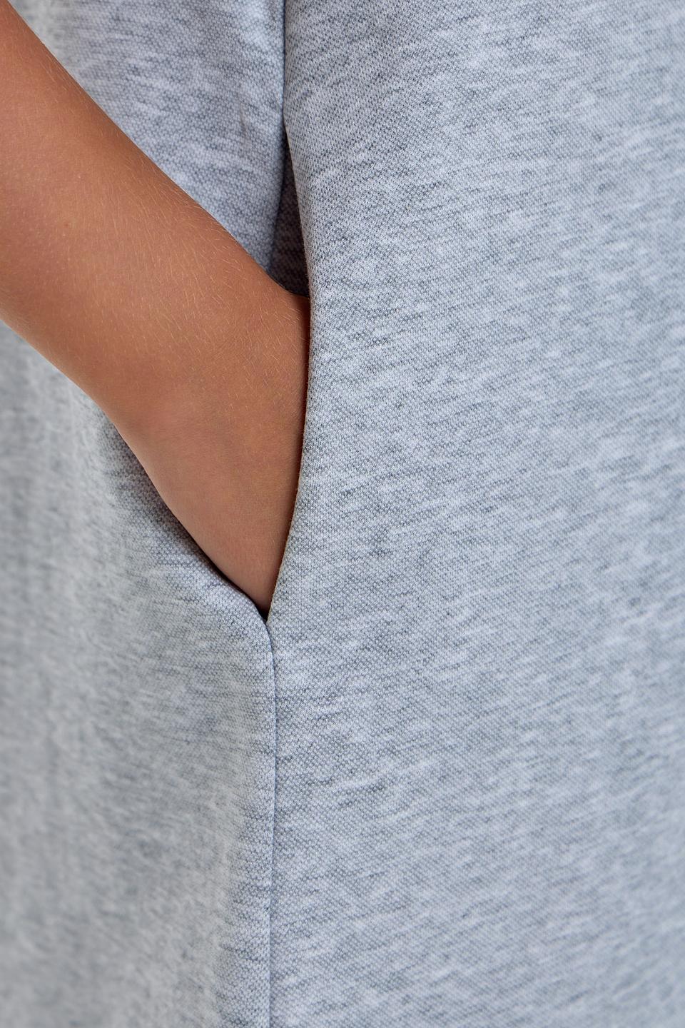 Платье Choupette дев. серое с рукавами-фонариками