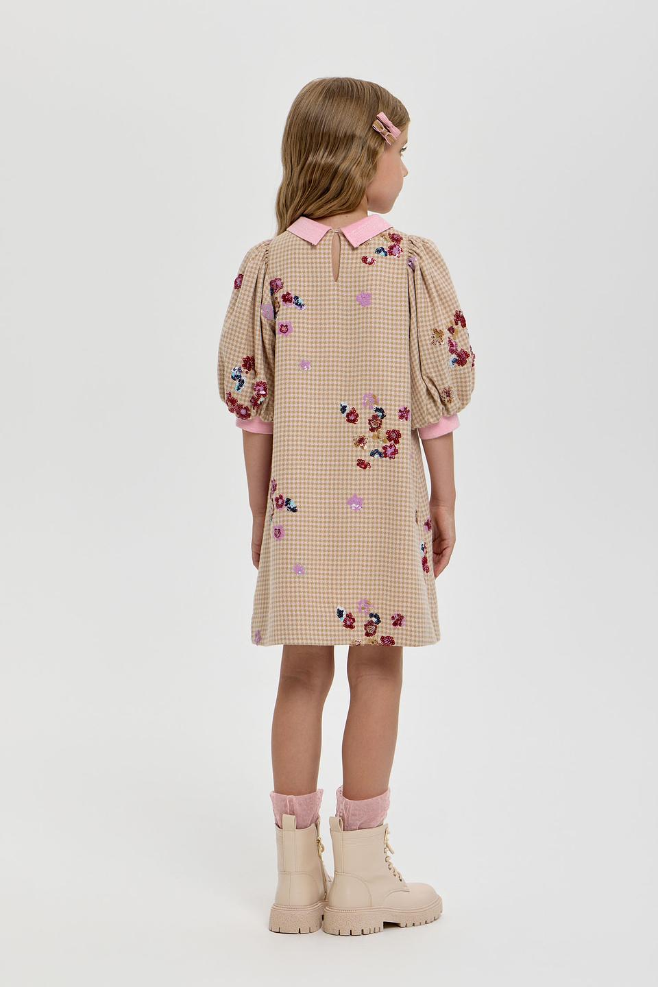 Платье Choupette дев. в клетку с вышивкой