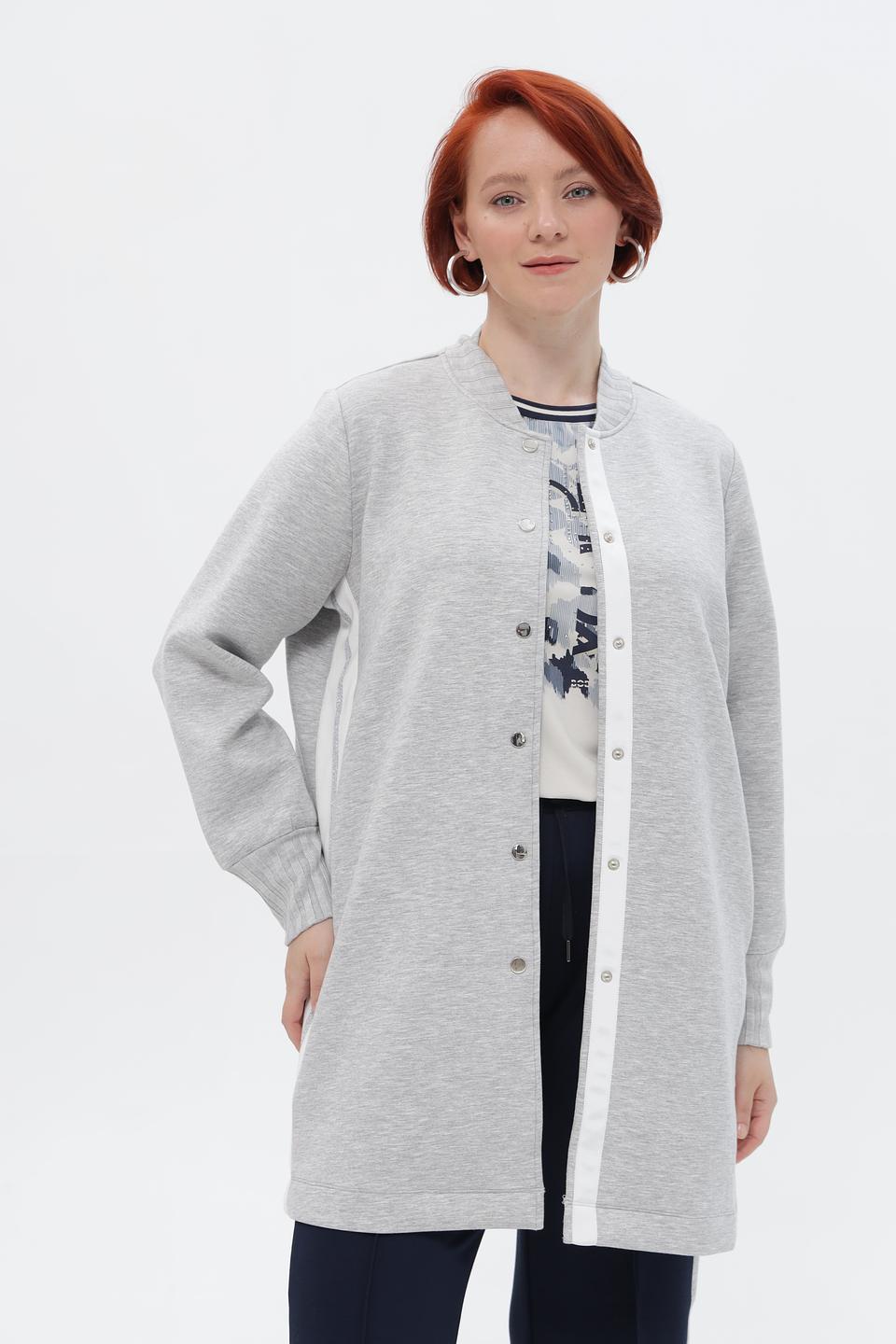 Жакет Frapp серый с полосками