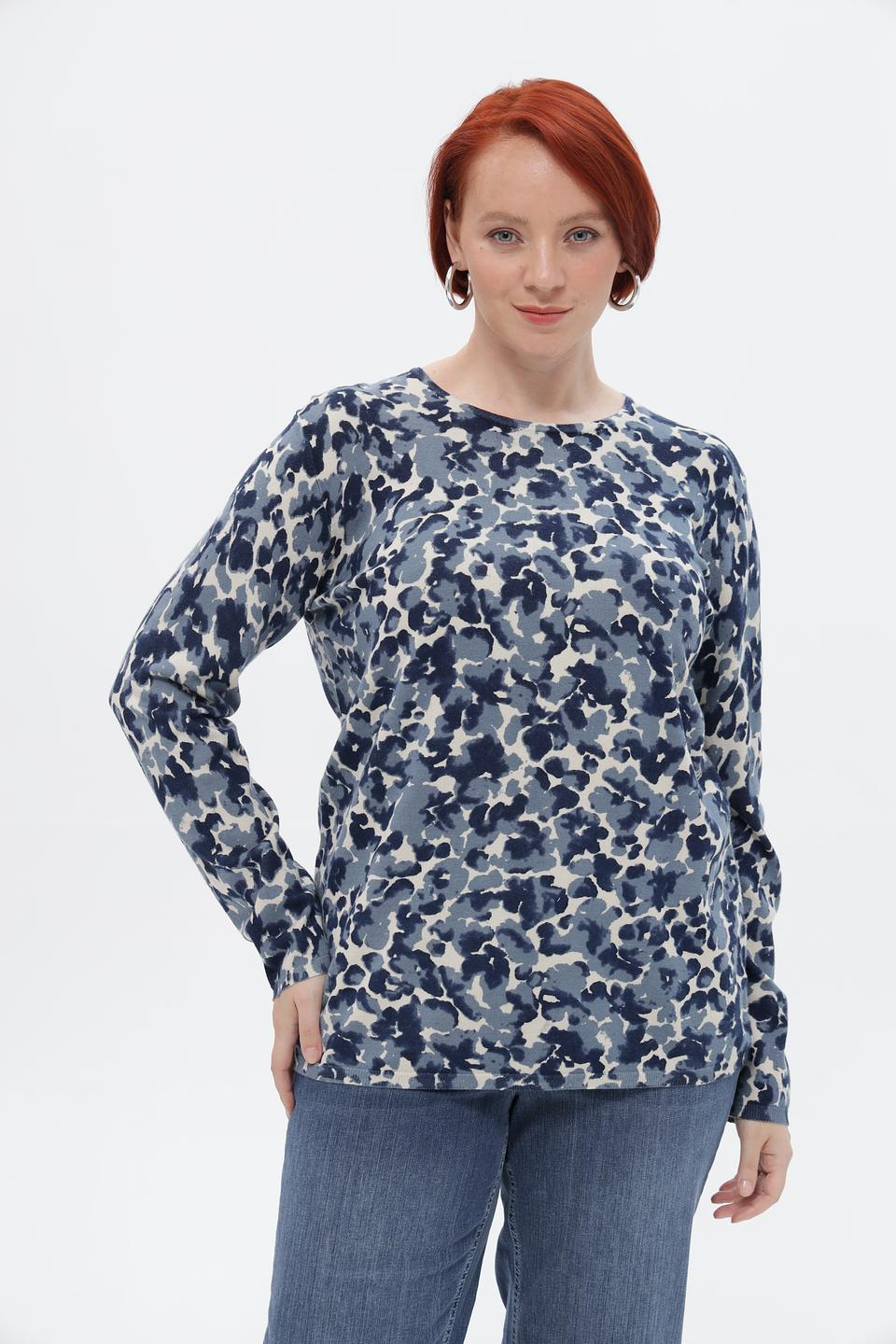 Пуловер Lebek с принтом в пятно