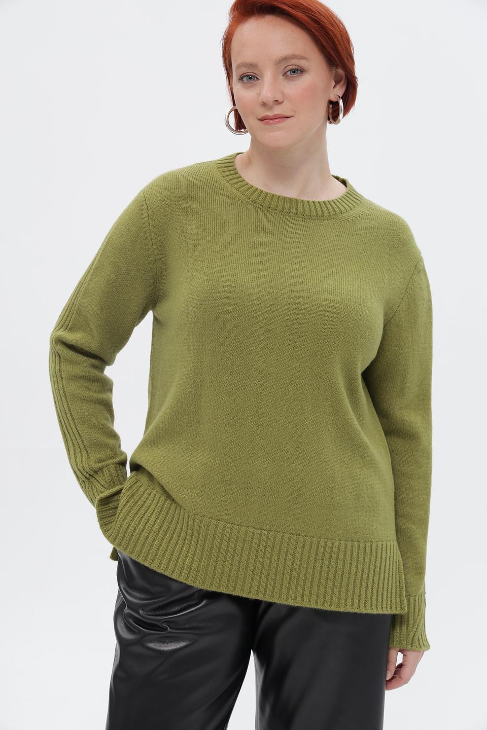 Пуловер Lebek оливковый