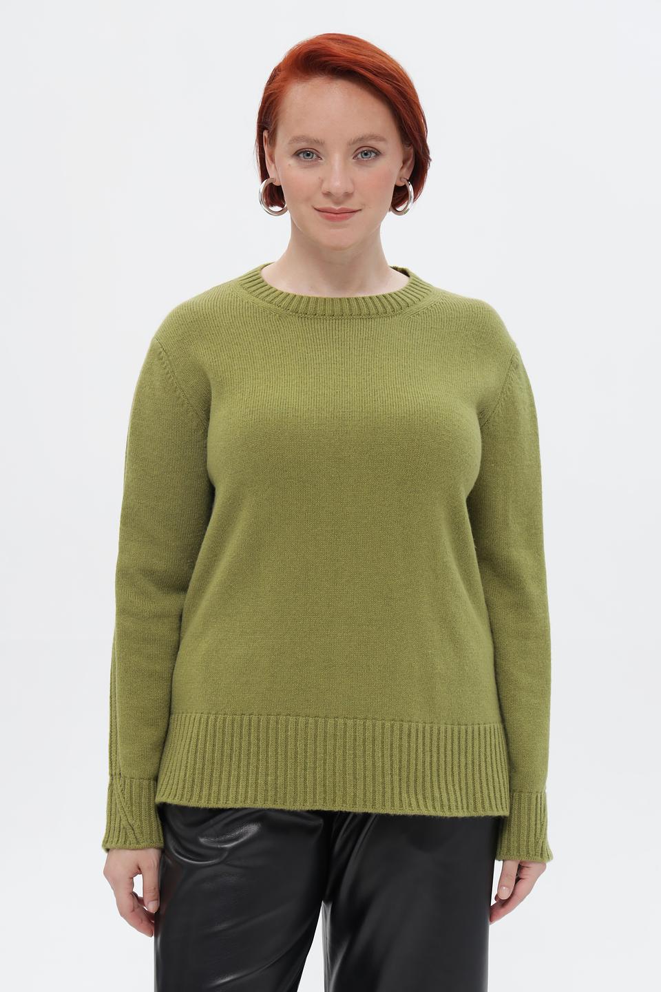 Пуловер Lebek оливковый